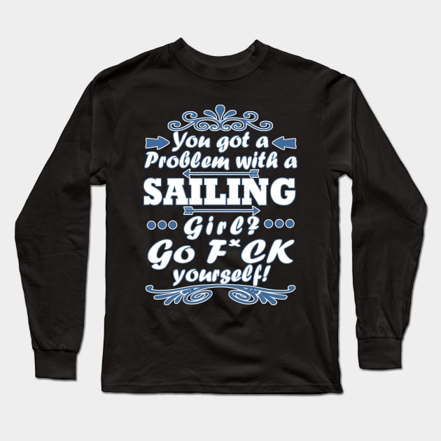 Sailing Sailboat Sea Women Girls Captain Long Sleeve T-Shirt by FindYourFavouriteDesign